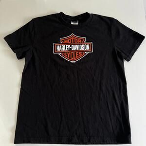 Harley-Davidson Black T-Shirt Size‎ L Biker Casual Streetwear Trendy Collectable